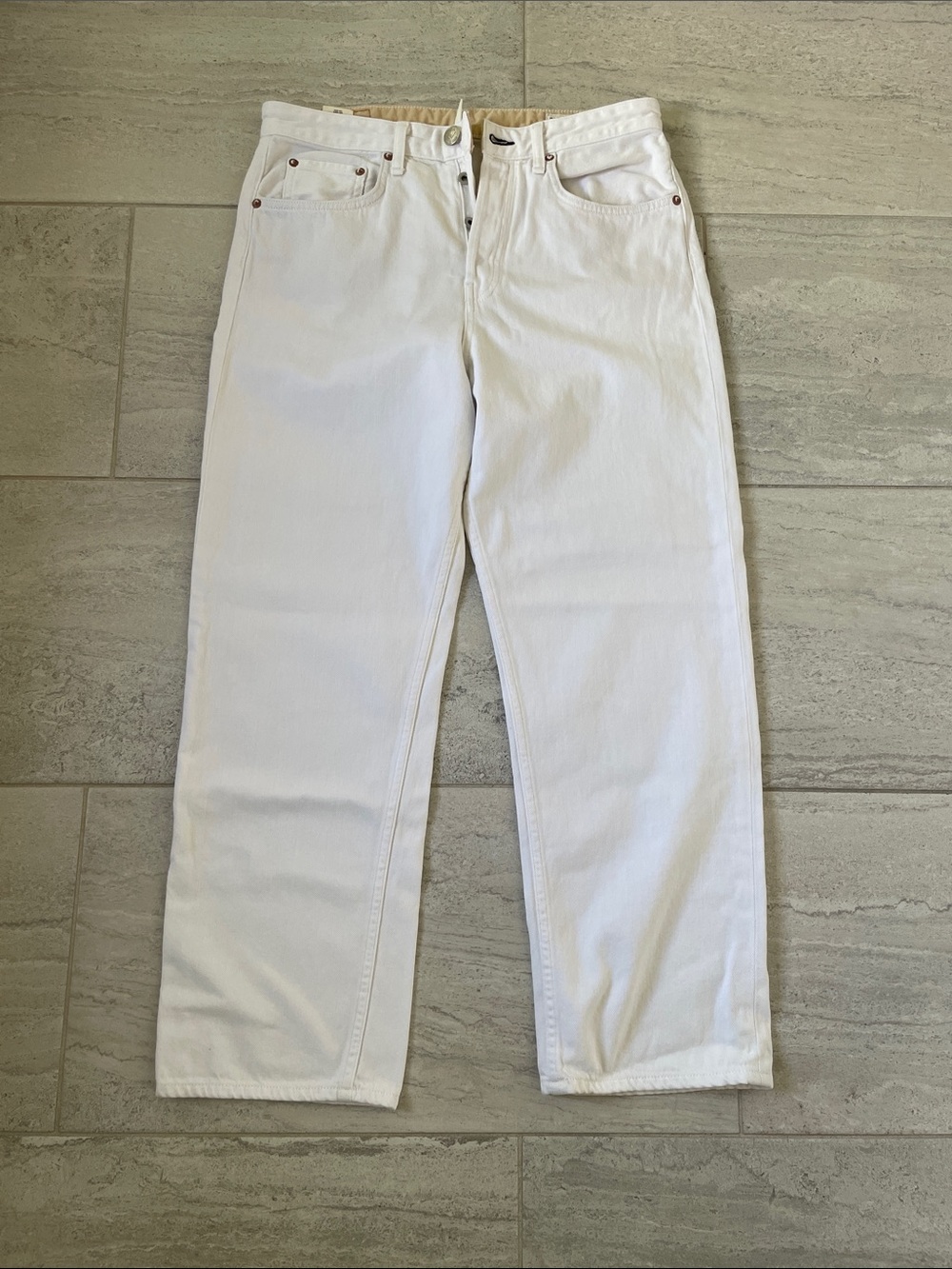 rag & bone White Straight-Leg Jeans